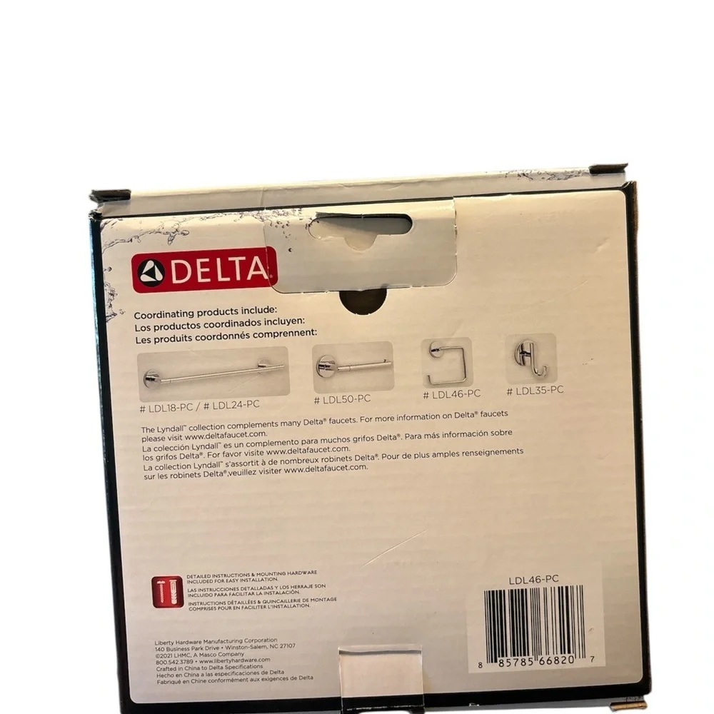 Delta LDL46-PC Lyndall Bathroom Towel Ring / Hook, Chrome Finish